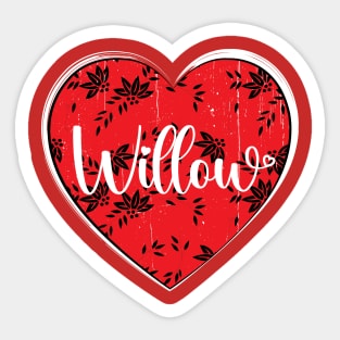 I Love Willow First Name I Heart Willow Sticker